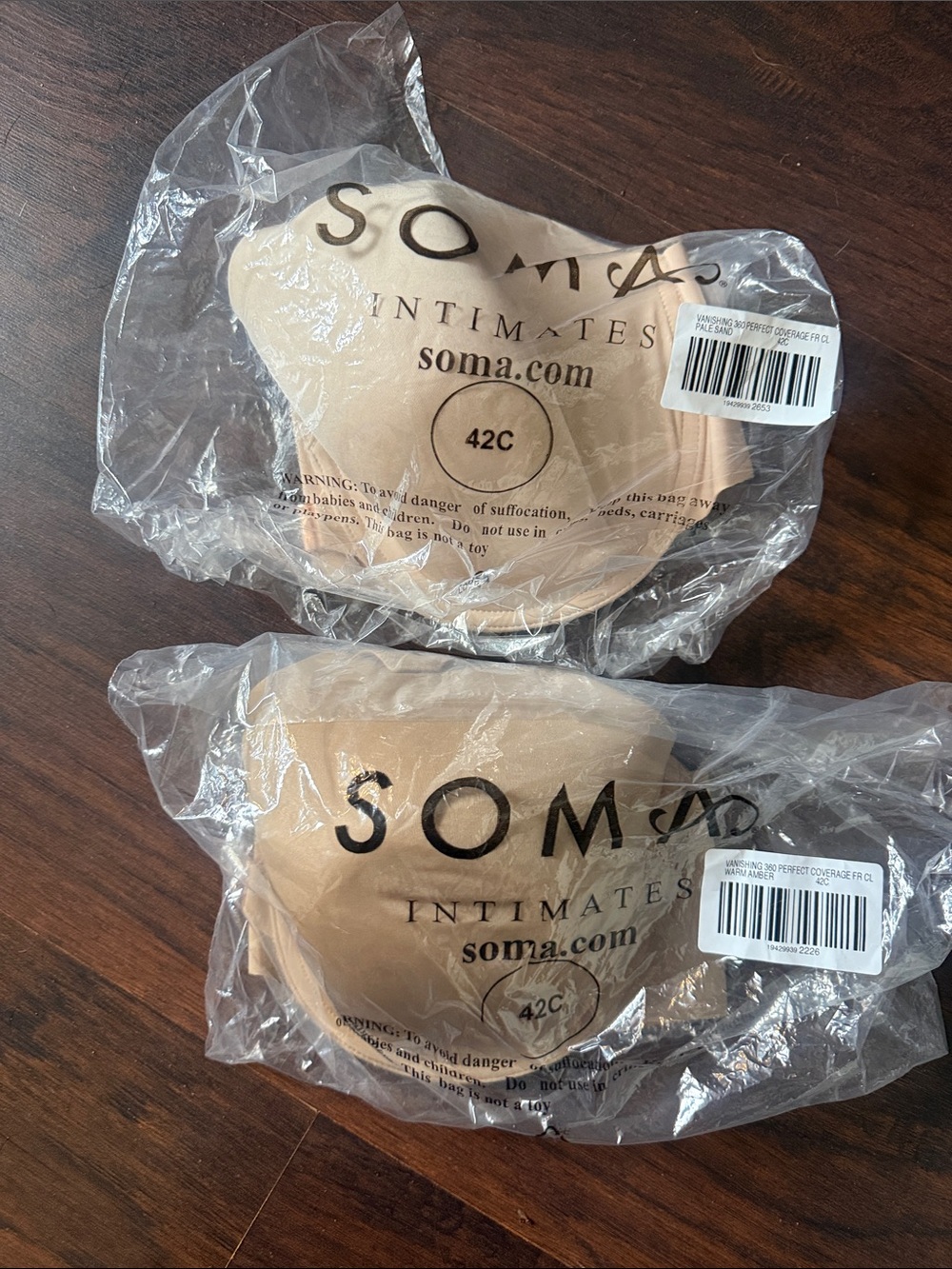 SOMA  new in package VANISHING 360 perfect coverage bras both size 42C